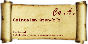 Csintalan Atanáz névjegykártya